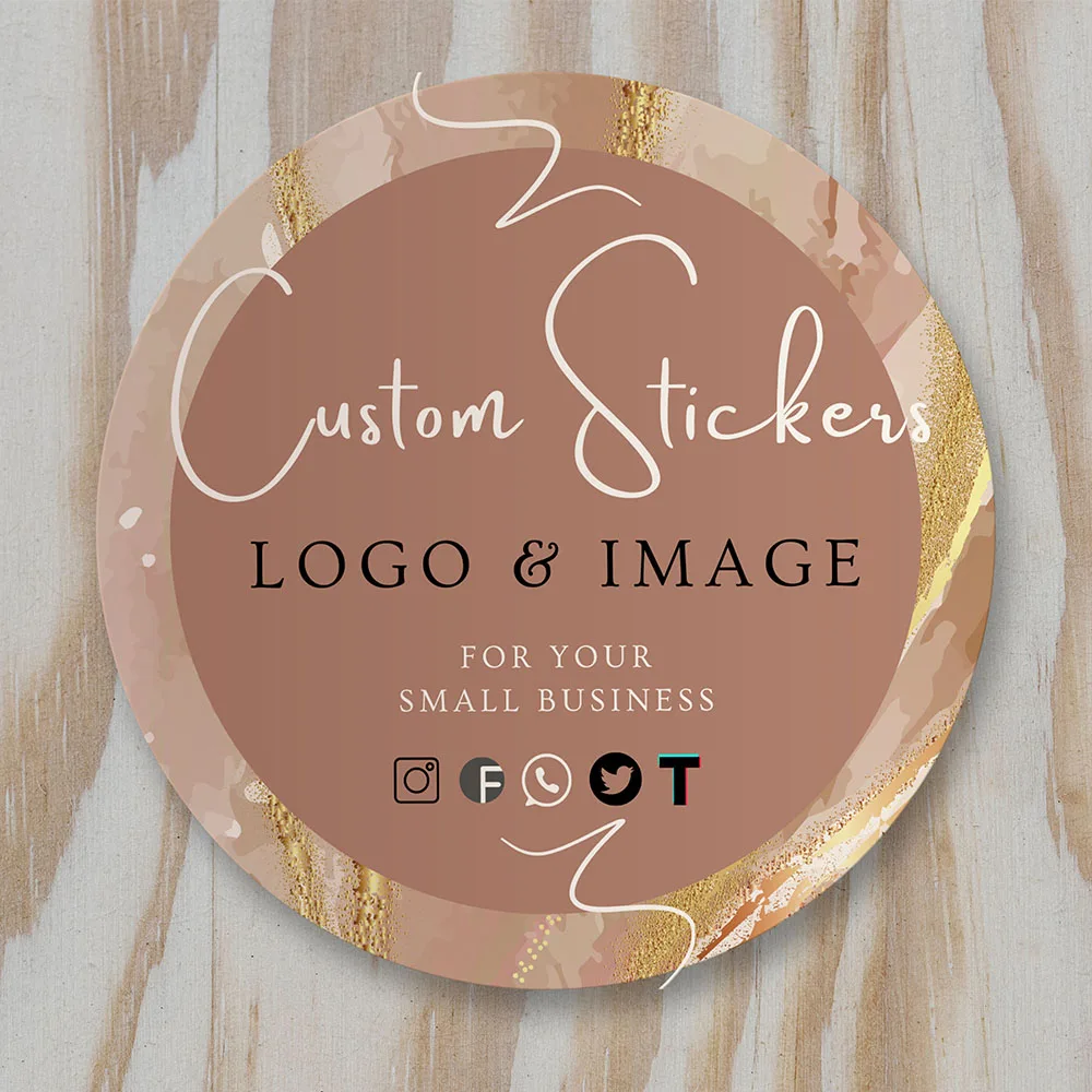 100 Custom Personalized Stickers Social Media Icon Wedding  Baptism Stickers Design Your Own Brand and Customized Business Logos