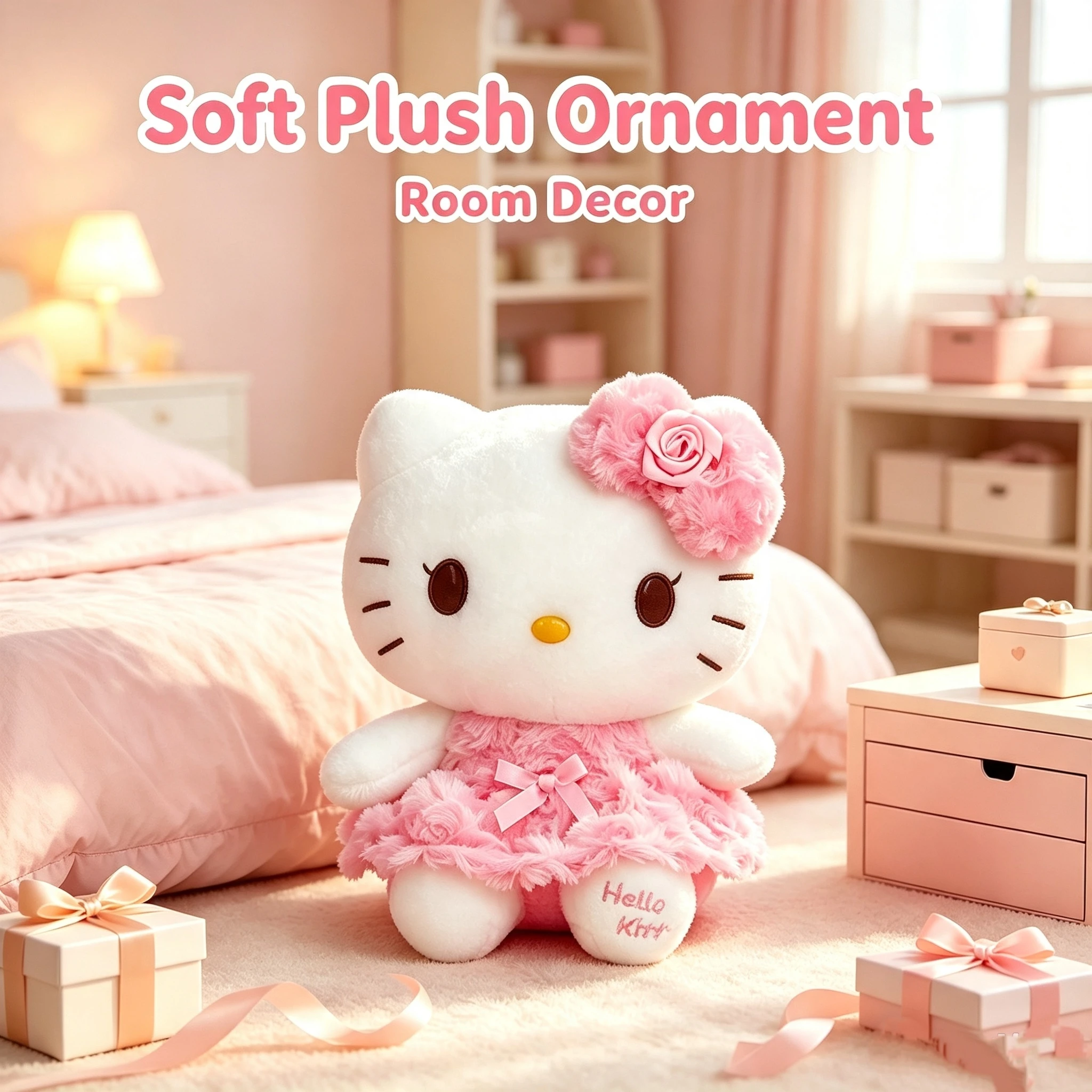 Genuine Cartoon Plush Doll, Soft Stuffed Throw Pillow, Bedroom Decor, Ideal Valentine's Day Gift for Girls & Anime Fans