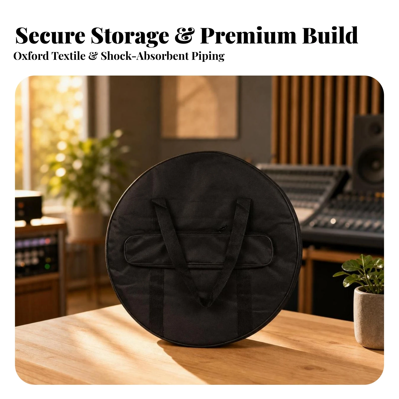 Gong Bag Padded Gong Bag with Pocket Long-Lasting Wear-Resistant for Percussionists, Gigs, Rehearsals
