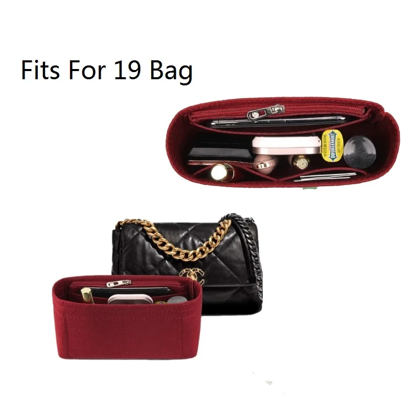 For CC19 Bag Insert Organizer Handbag Women Makeup Organiser Felt Insert Bag Liner Travel Organizer Portable Cosmetic Bag Shaper