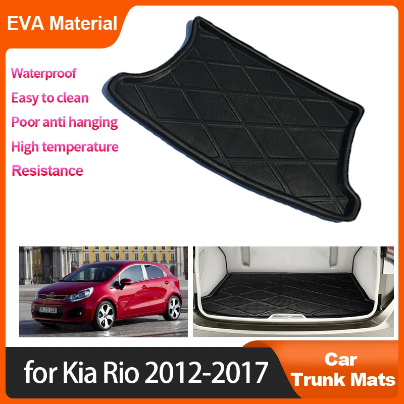 

Auto Trunk Mats For Kia Rio K2 Pride Hatchback 2012-2017 2016 2015 2014 Car Rear Cargo Liner Waterproof Protector Storage Pad