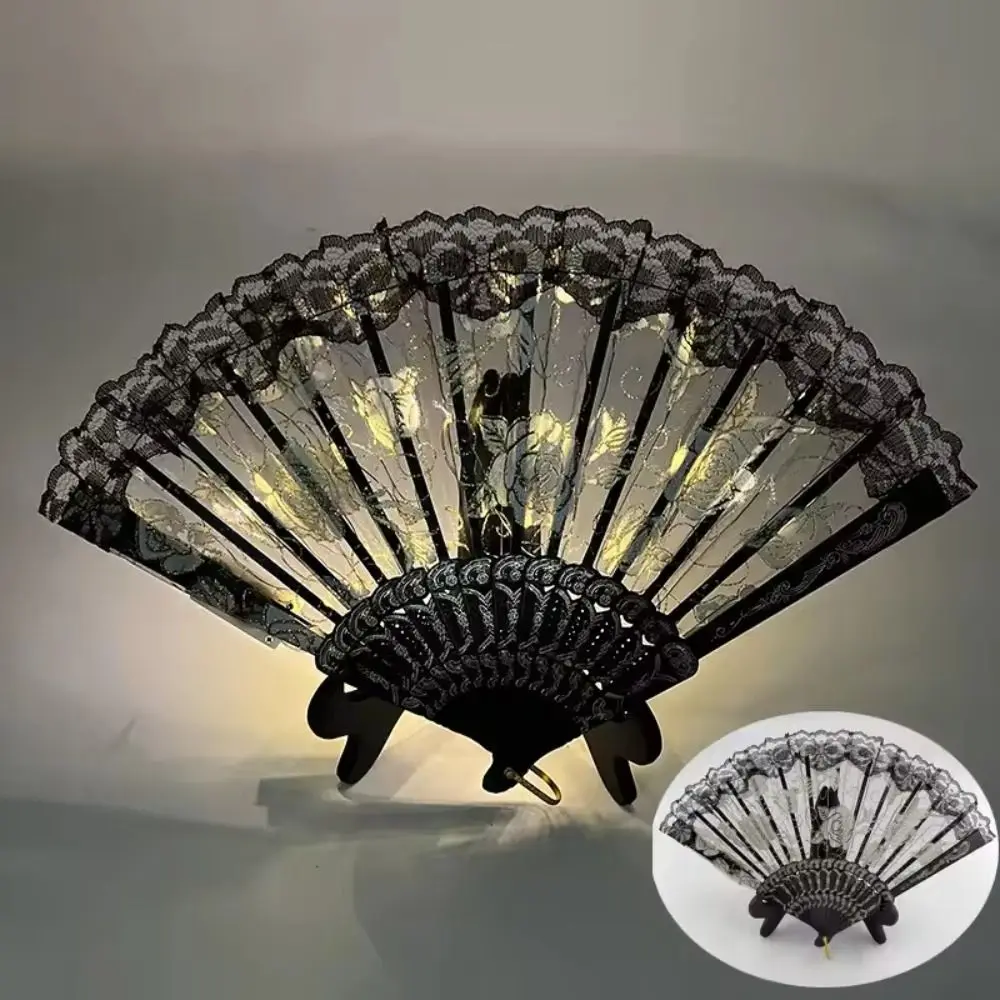 Creative Glow Folding LED Fan Portable LED Luminous Dancing Light Fan Court style Festivals LED Luminous Fan Halloween Party
