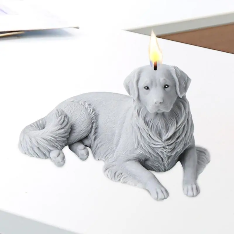 3D Golden Retriever Silicone Dog Mold, DIY resina epóxi, Aromaterapia, Artesanato Artesanal, Sabão, Decoração de Casa, Vela Perfumada Molde