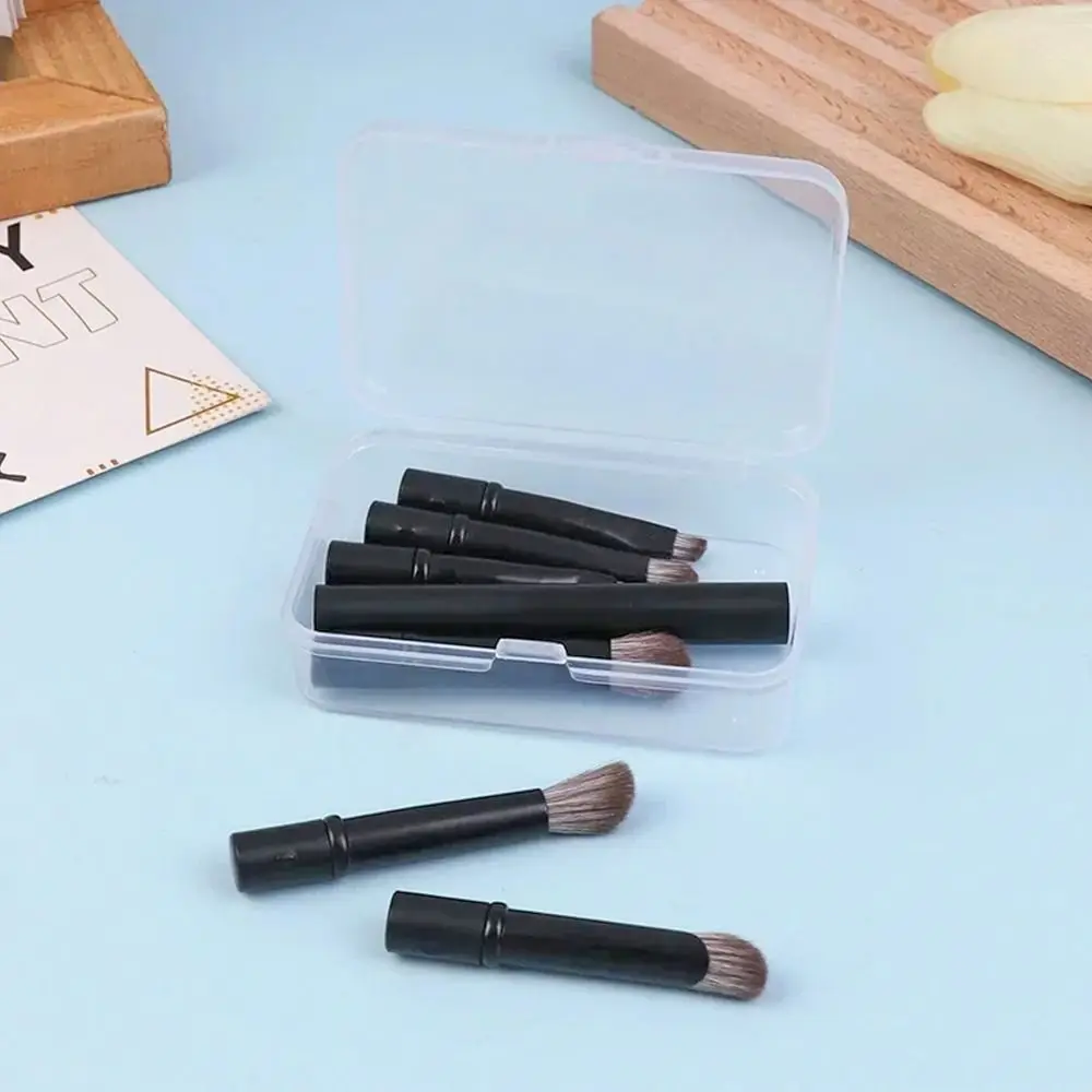 1 セット輪郭コンシーラーミニメイクブラシセットボックス付きダブルエンドアイシャドウブラシ取り外し可能な 6 で 1 化粧ツール旅行