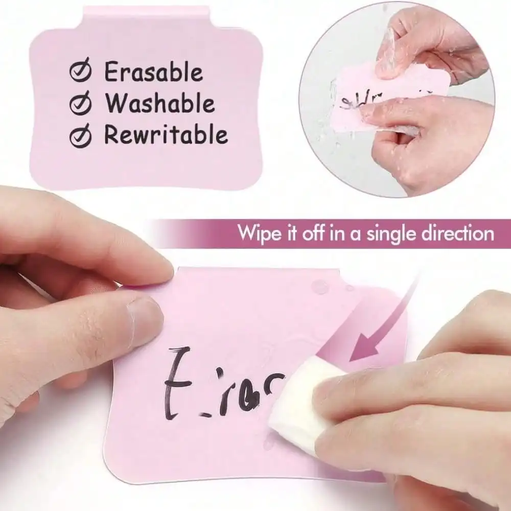 22Pcs Basket Labels Clip on For Storage Bins, with Marker Pen, Removable & Erasable Bin Labels Clips on, Laundry Kitchen Pantry Labels for Organizing Baskets Cube Box view 3