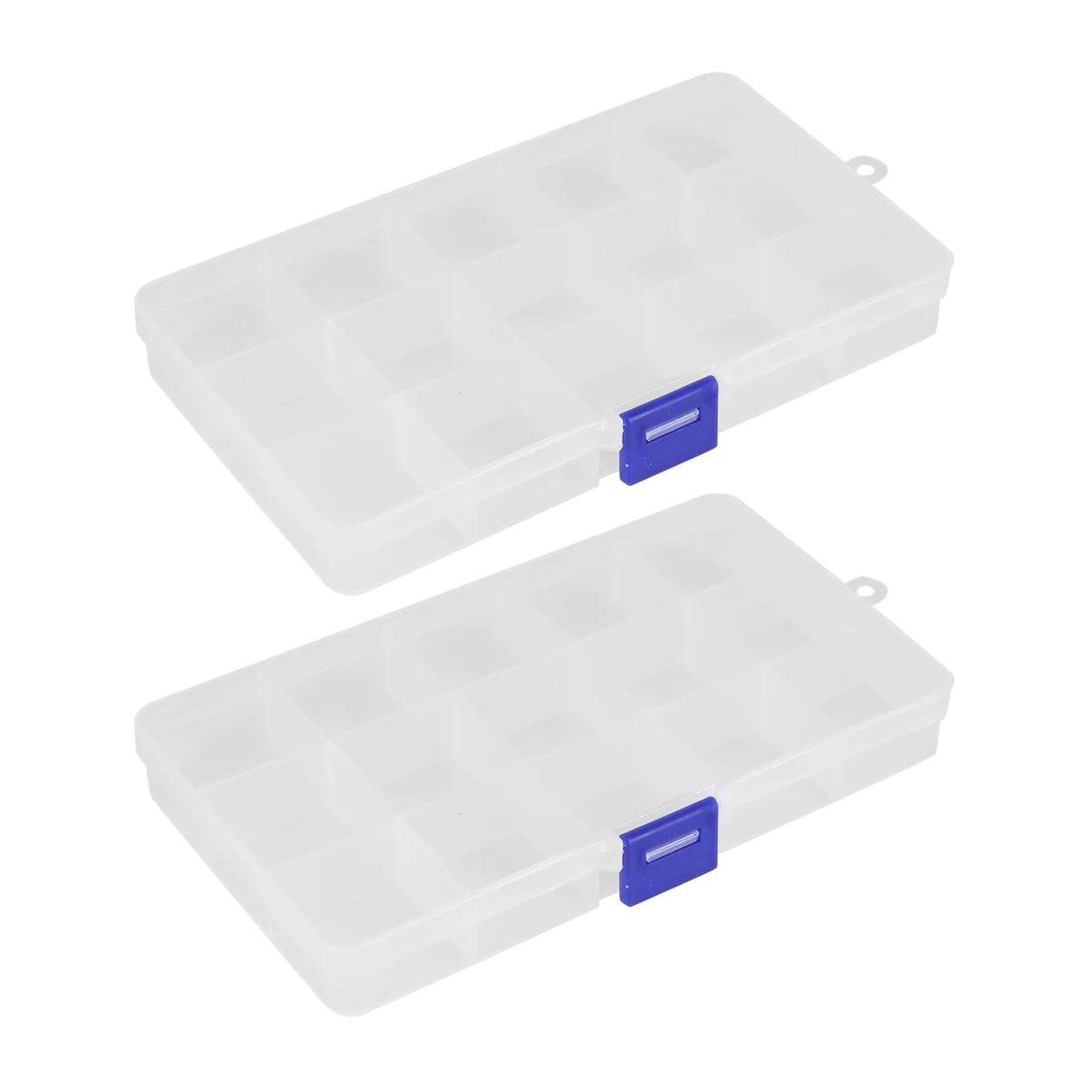 กล่องจัดระเบียบพลาสติก2แพ็คลูกปัดใสจัดสำหรับเครื่องประดับจัดการต่างหูลูกปัดงานฝีมือ (15ช่อง)