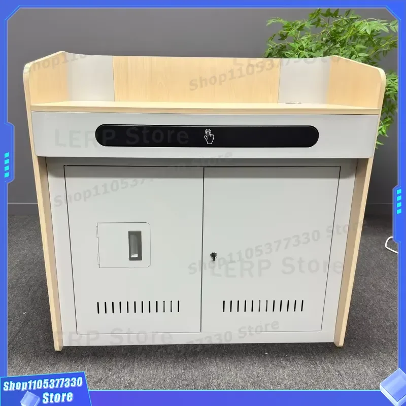 Electric Digital Podium for Church Meeting Room Best Selling Display Stand Modern Lectern with Screen Conference Presentation