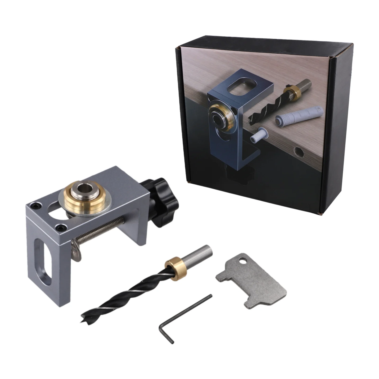 Progetti fai-da-te Guida per trapano per armadio Guida per trapano multiuso Materiale robusto Ampia gamma di serraggio Dado in ottone 6061 in lega di alluminio