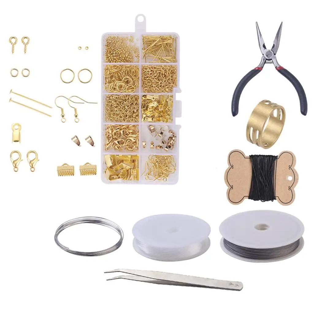 

DIY Jewelry Tools Set Metal Accessories Findings Kit for Handmade Jewelry Craft and Beads Projects