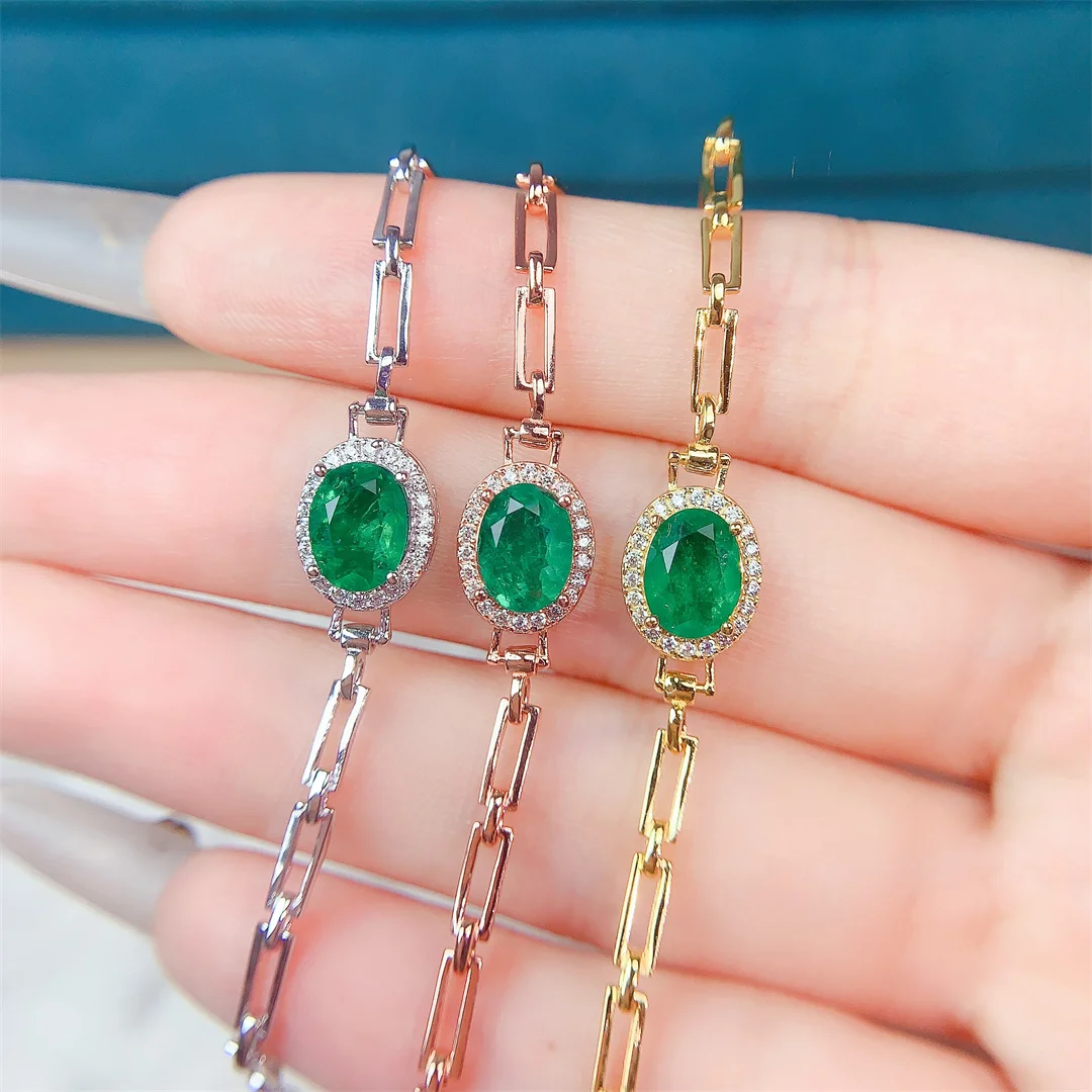 Stunning Natural Emerald S925 Silver Bracelets –Chic & Sophisticated Women’s Fashion Jewelry