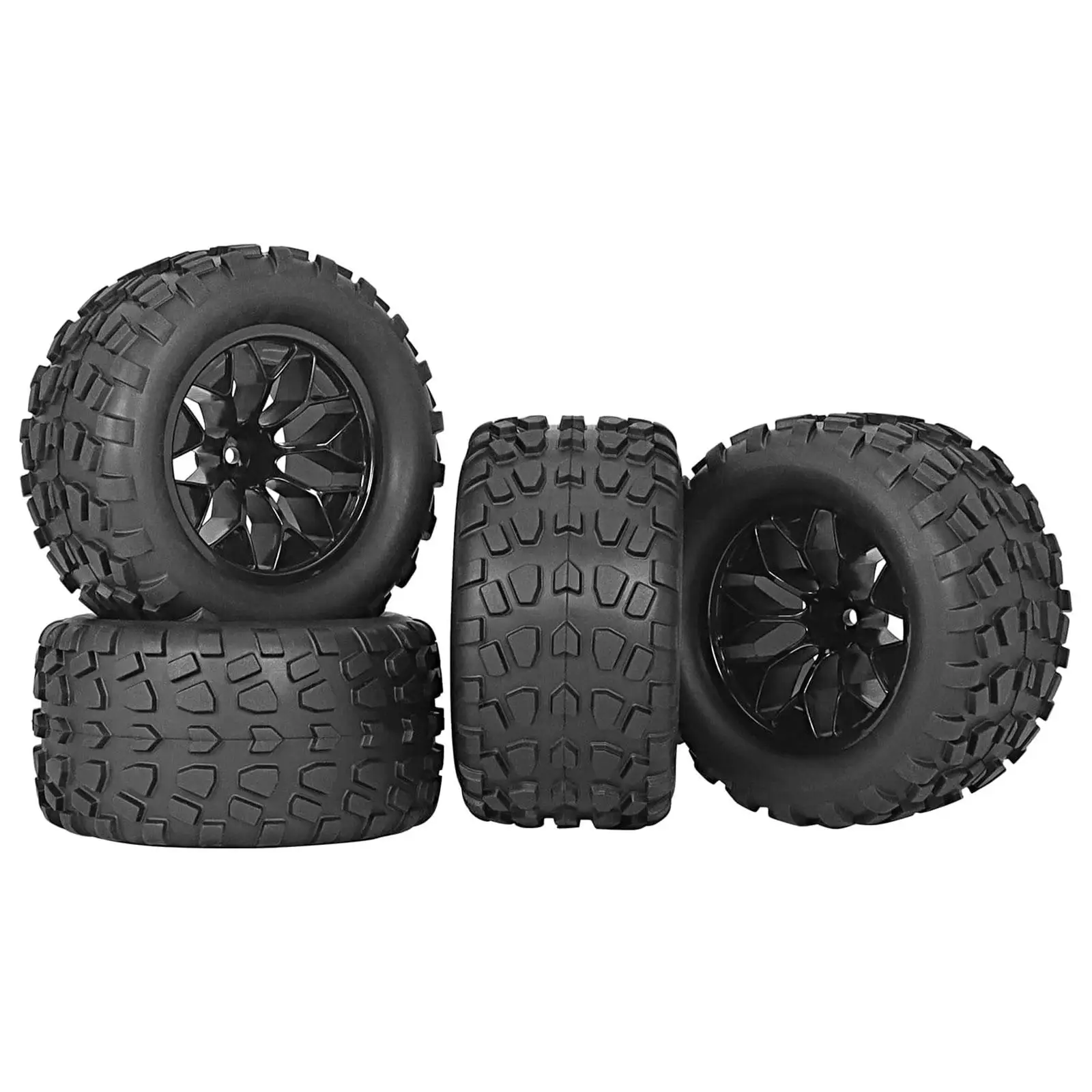 4Pcs RC Truck Wheel Tires Durable Wear Resistant Wheel Rims Rubber Tires Set