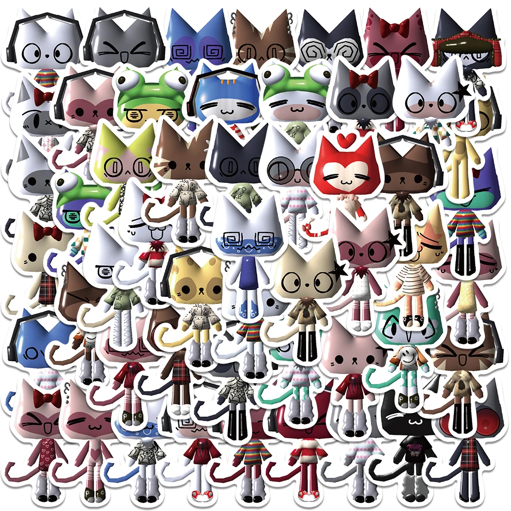 

52pcs Funny Cartoon Anime Inoue Toro Cat Stickers Cute Water Bottle Sticker Luggage Laptop Guitar Phone Waterproof Vinyl Decals