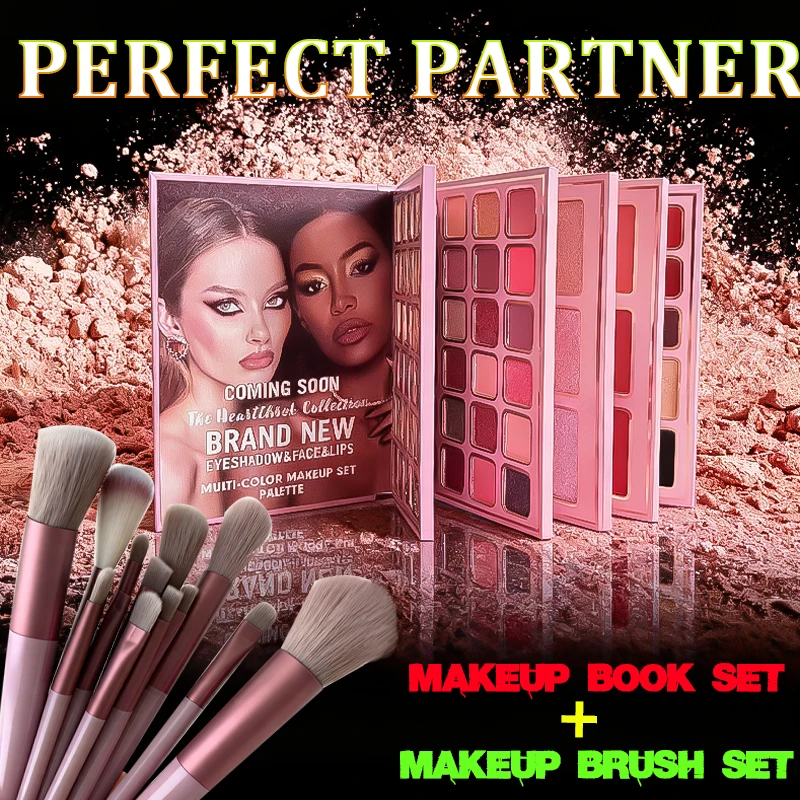 

78-цветная многофункциональная палитра и набор кистей для макияжа, матовая, перламутровая, блестящая, хайлайтер, контурная, румяна, тени для век, палитра комбинированных блесков для губ, косметика, инструменты для макияжа, набор косметики, ежедневное испо