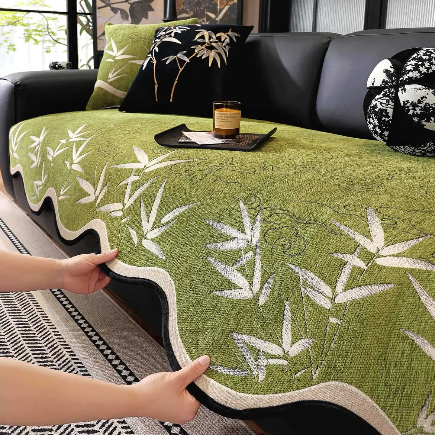 Chenille Irregular Sofa Seat Cover Four Seasons Universal High-end Feel Soft Fixed Non-slip Cushion Sofa Slipcover Home Decor