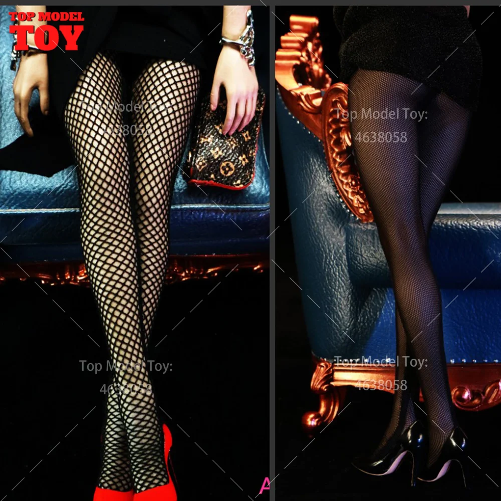 Feeltoys FT011 1/6 Scale Sexy Grid Pattern Black Web Pantyhose Stockings 12‘’ Female Soldier Action Figure Body Model For Fans