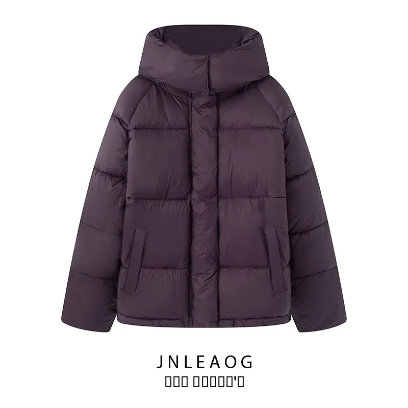 

JNLEAOG Autumn New Faionable Street Sle Women's down Cotton Jaet with Detachable Hat Versatile Commuter Look