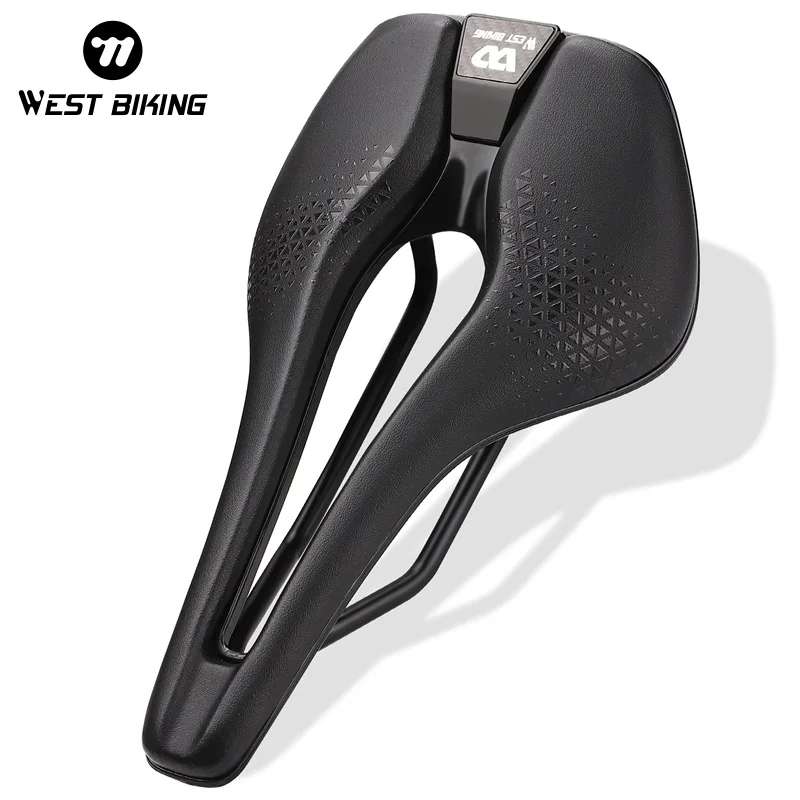 WEST BIKING Short Nose Bicycle Saddle Hollow Breathable Ergonomic Bike Cushion PU Waterproof Cycling Seat Bike Accessories