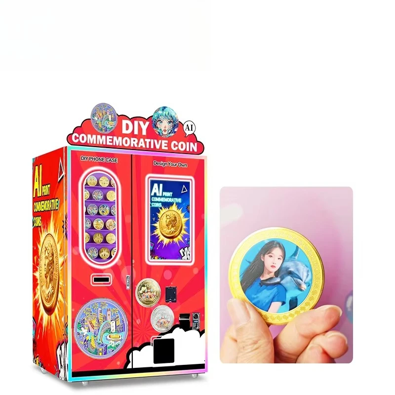 OEM ODM Customized 24h Unattended Fridge Magnet Making Vending Machine with UV Printing & Multi-language Support 2026 New