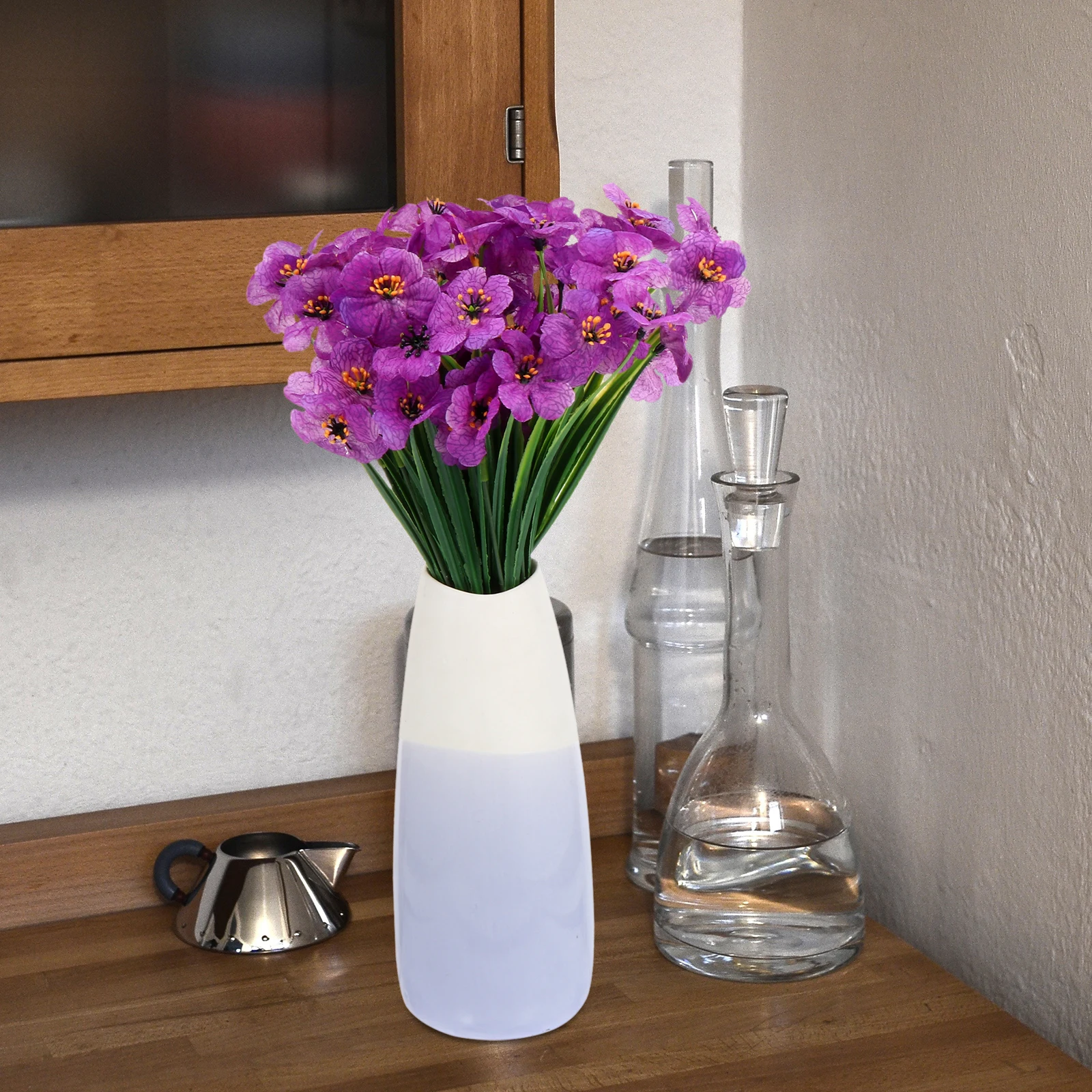 

4pcs Simulated Violet Flowers Artificial Lifelike Decorative Floral For Table Center Home Wedding Party Decoration Plastic