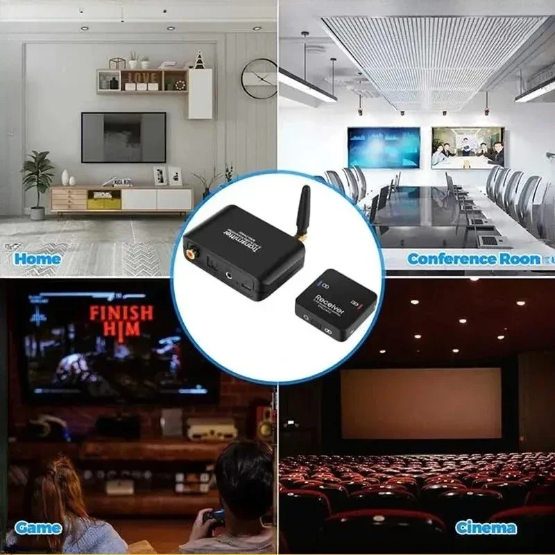 

Audio Transmitter & Receiver No Delay Digital Wireless Audio Adapter 2.4G Game Live Screen Splitter Audio Converter