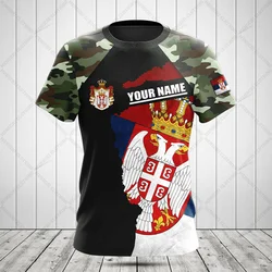 Serbia Flag Camo Customize Graphic T-shirts Summer Unisex Oversized Tees Casual Short Sleeve Tops Adults and Kids Sportswear