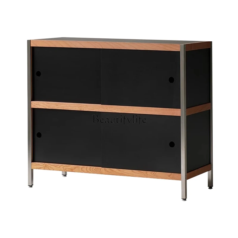 

Nordic solid wood combination cabinet storage living room wall decorative cabinet