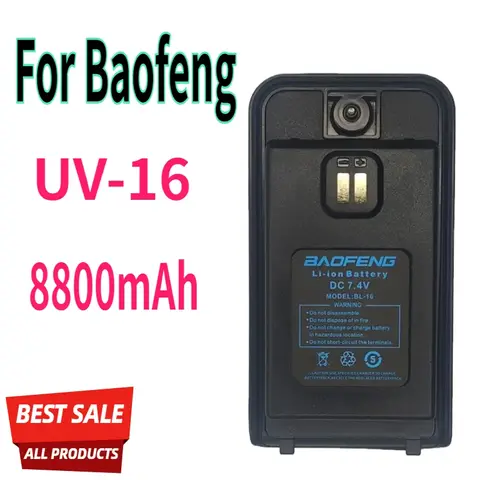 For Baofeng UV-16 Radio Battery DC 7.4V for Walkie Talkie UV16S UV-16 MAX Pro UV16 PRO V1 V2 Battery Mate