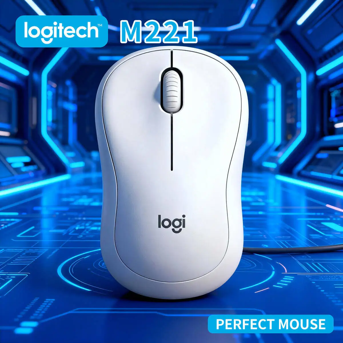 

Беспроводная бесшумная мышь Logitech M221 2,4 ГГц: 1000 точек на дюйм для гладкого управления, дизайн размером ладони, мини-приемник USB Nano, подходит для