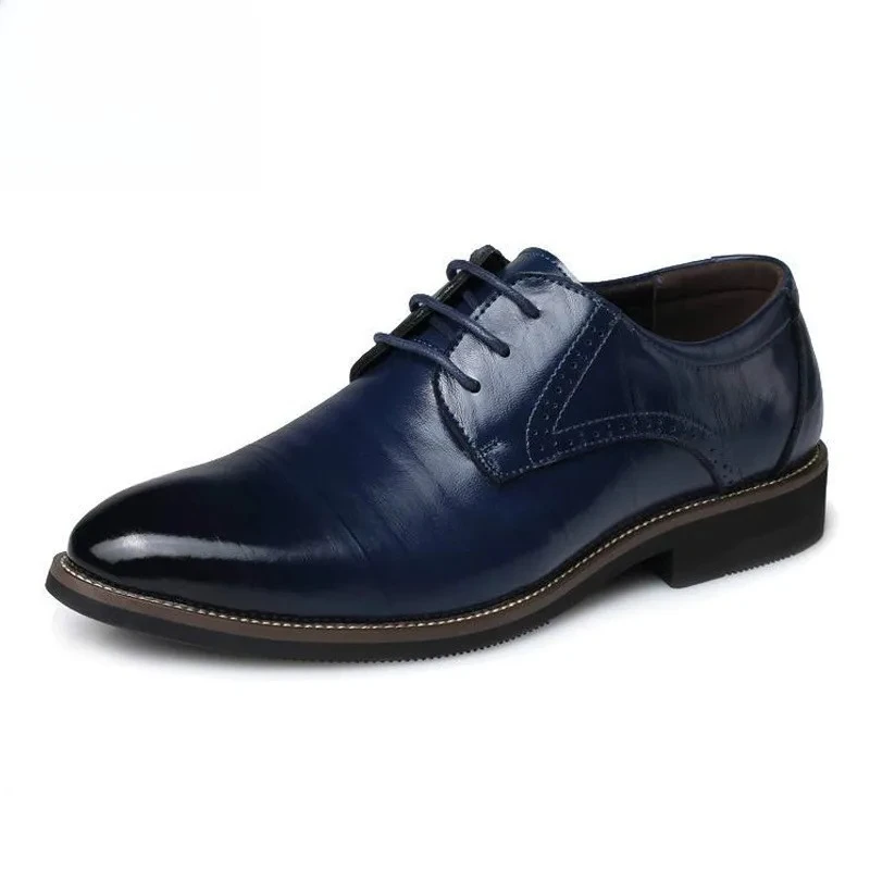 Size 48 Mens Shoes Fashion Mature Man Soft Leather Shoe Wedding Shoes Business Middle-aged Pointed Toe Working Men Dress Shoes