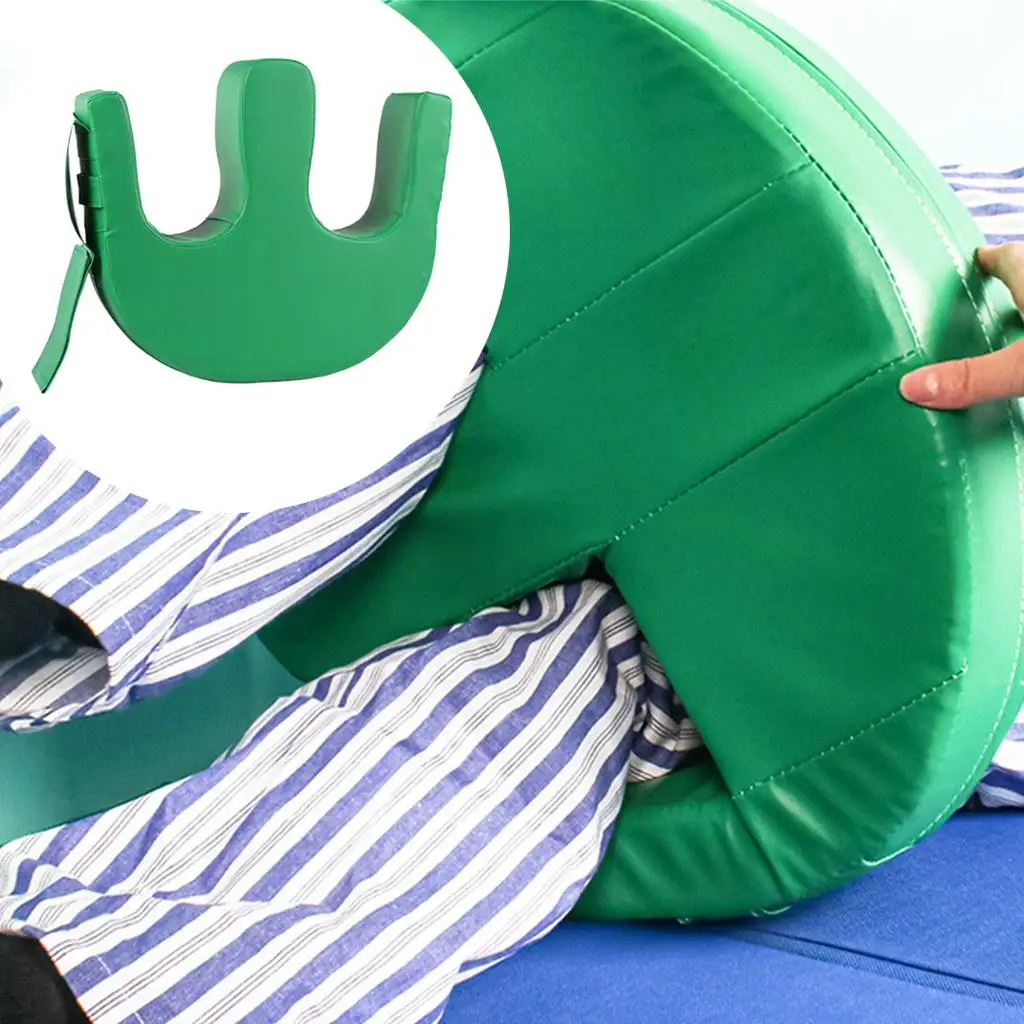 Elderly Bed Turnover Cushion with Fixing Strap Waterproof PU Leather Anti Pad for Bedridden Patient Care Side Lying