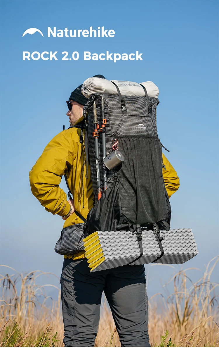 Naturehike Rock 2.0 Wanderrucksack Großer Outdoor-Rucksack für Freizeitsport und Reisen Kletter- und Campingrucksack – Detail 1