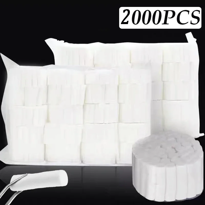 

1000Pcs Dental Medical Surgical Cotton Rolls Tooth Gem High-Purity Cotton Roll Dentist Supplies Teeth Whitening