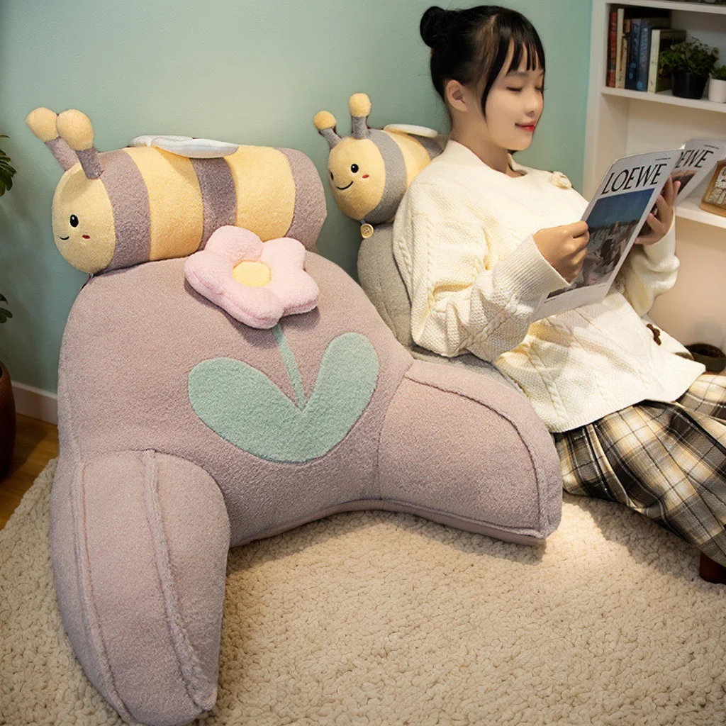 

Reading Bedhead Cushion Cartoon Lovely Bee Removable And Washable Seat Waist protection Pillow Home Furnishing Sofa Decoration