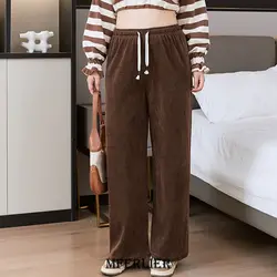 Plus Size 7XL 140kg Winter Autumn Pants Casual Elastic Waist Loose Wide-leg Trousers Harajuku Corduroy Streetwear Straight Pants