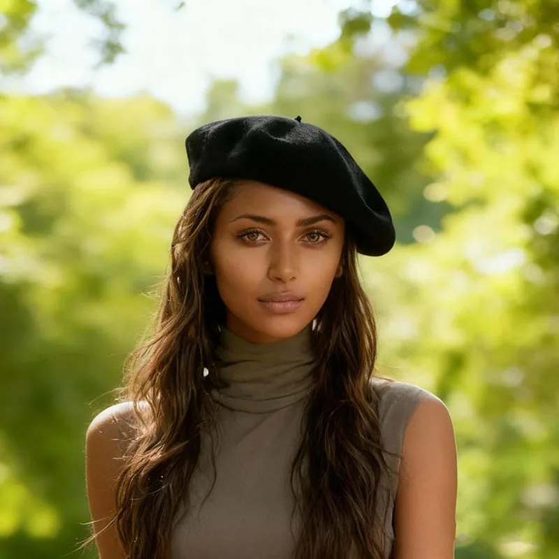 겨울 모자 보이나 애니메이션 액세서리 베레모 여성 코스프레 캐시미어 울 겨울 한국 화가 블랙 베레모 여성용