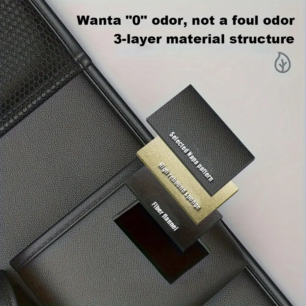 Support de rangement pour siège arrière de voiture, avec plateau pliable, organisateur de siège de voiture en cuir PU multi-poches pour appui-tête du siège arrière