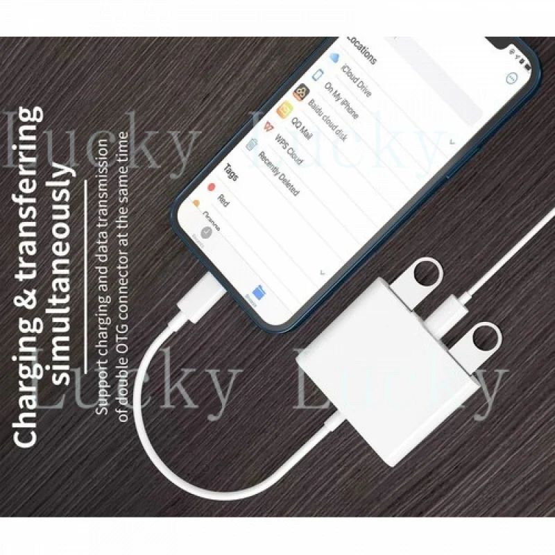 

Двойной USB-адаптер OTG для камеры iPhone с портом для зарядки iPad