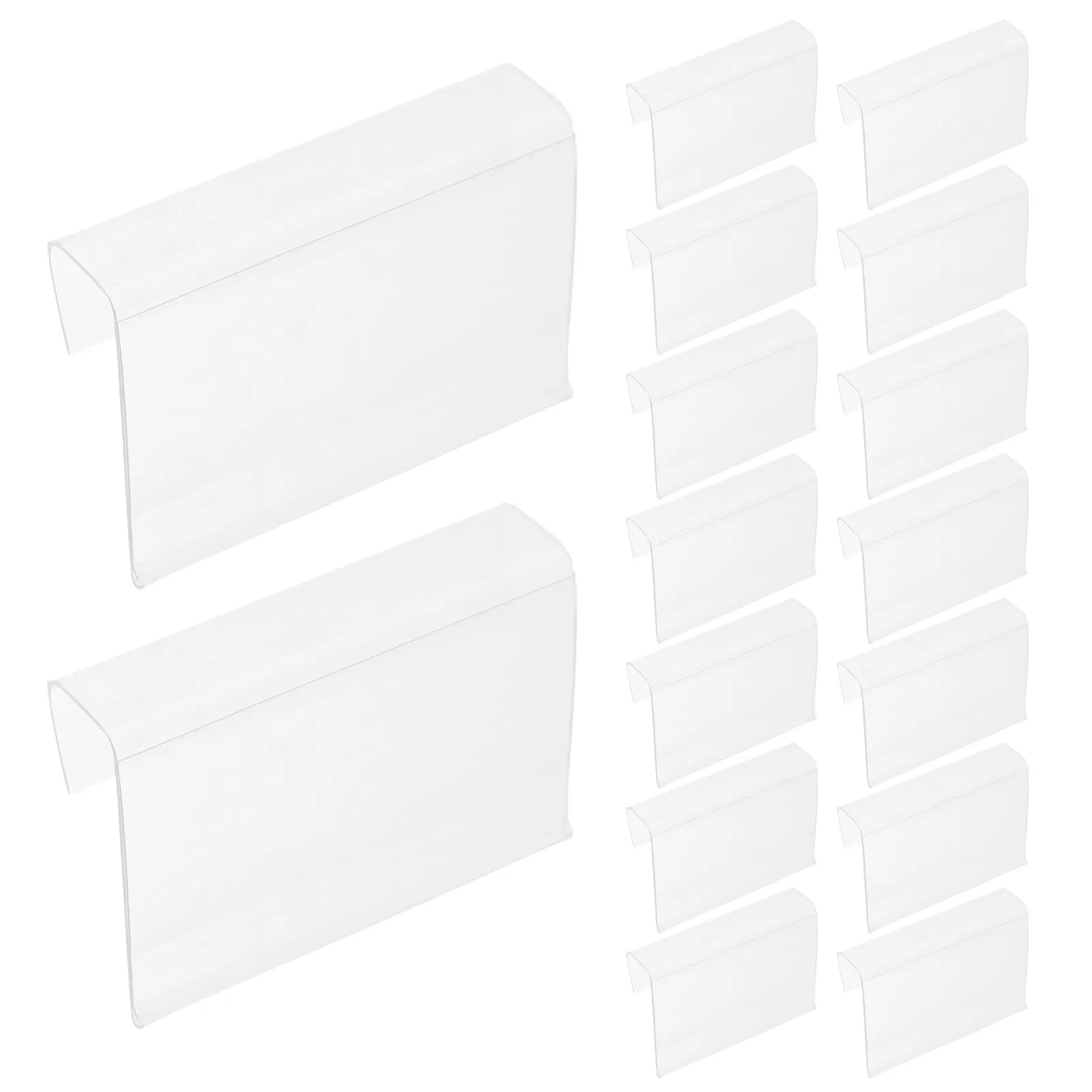 

50 Pcs Shelf Signboard Pantry Retail Merchandise Clip-on Labels Holder Clear Bins