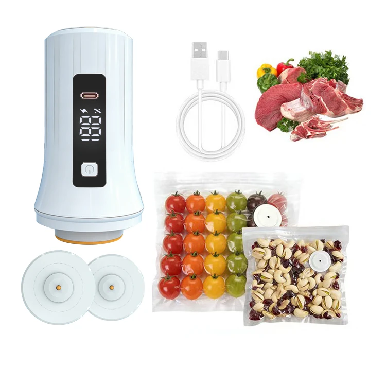 Rechargeable Handheld Mini Vacuum Sealer Machine Digital Display Food Storage Air Pump for Mason Jars Vacuum Bags Containers
