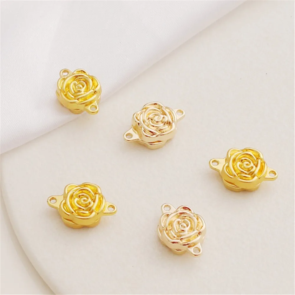 18K Gold Bag Double Hanging Rose Magnet Buckle, DIY, ending Link, Suction Iron Buckle, Jewelry Accessories, 12mm