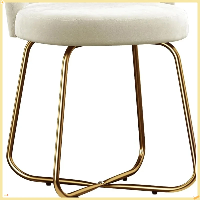 مقعد أبيض مع مسند ظهر، مقعد مكياج محمول للنساء والفتيات، أثاث غرفة نوم الحمام، مقعد للمكياج #6