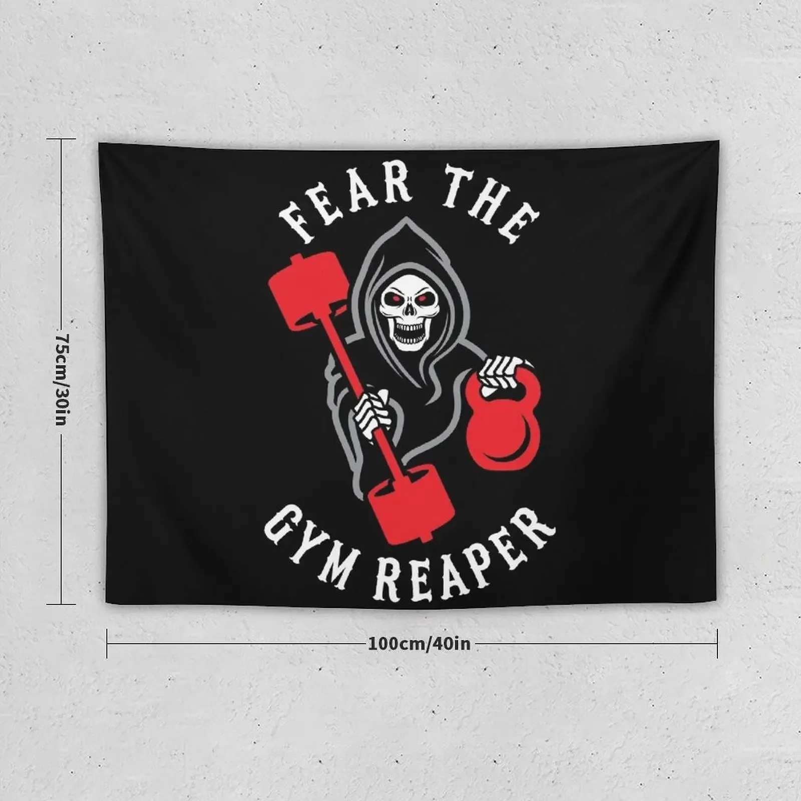 Fear The Gym Reaper Tapestry Anime Decor Carpet On The Wall Wallpaper Bedroom Tapestry