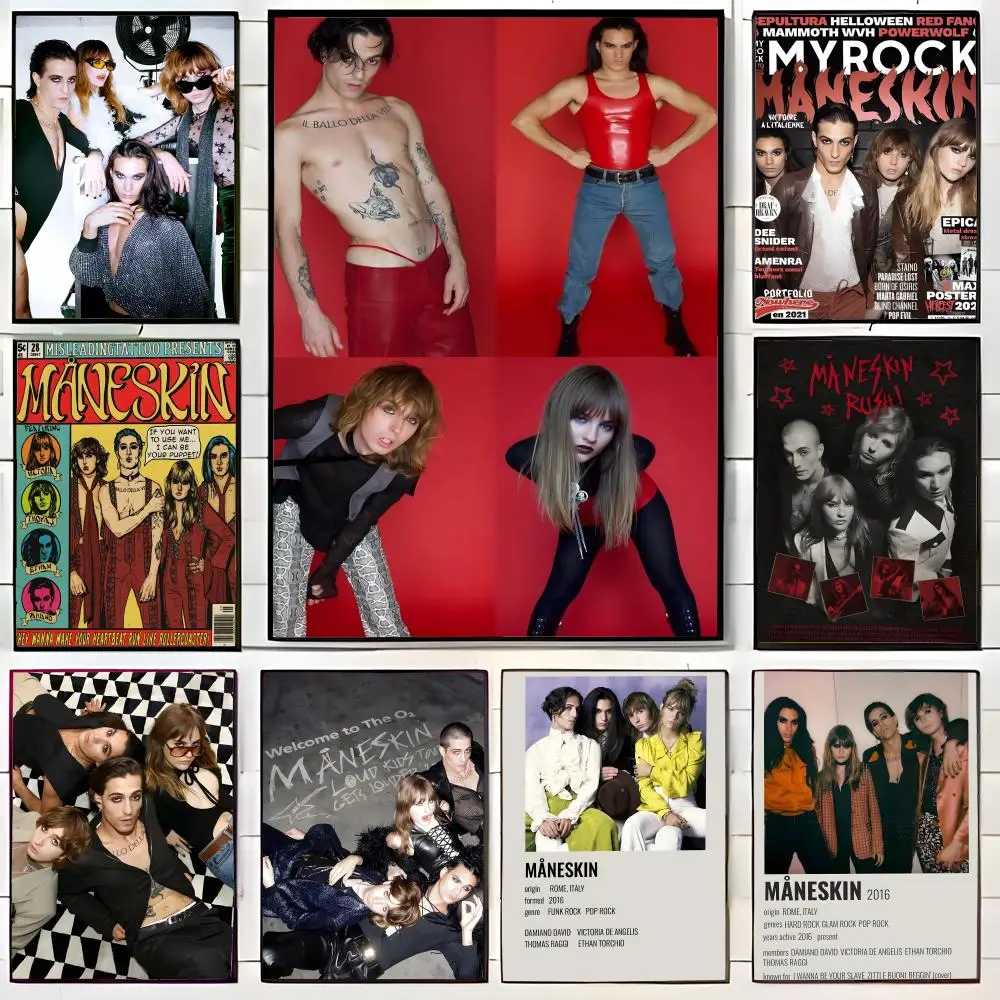 Maneskin-Poster, Wandkunstdruck, dekoratives Wandbild, Heimdekoration, Geschenk, ungerahmt