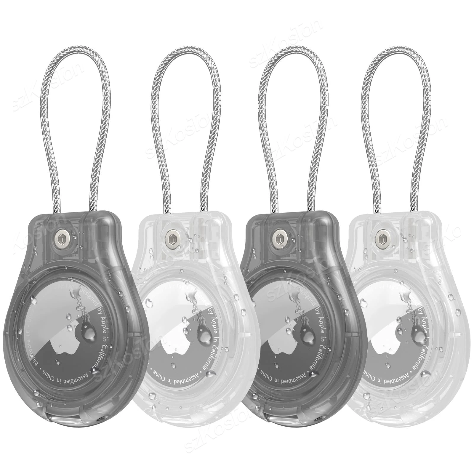 

Водонепроницаемый держатель-брелок IPX8 для AirTag: сверхпрочный противоударный чехол с тросом, совместимый с AirTags