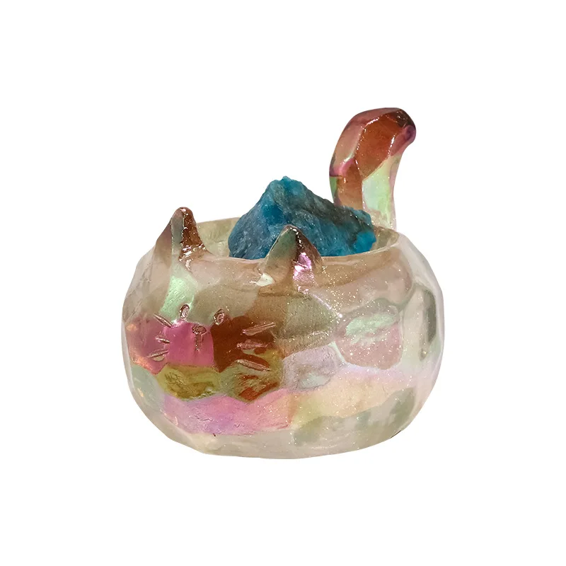 Neue süße Katze Kristall Serie Blind Box Harz Material Tier Design Desktop Ornament geheimnisvolle Box niedlichen Cartoon Home Dekoration