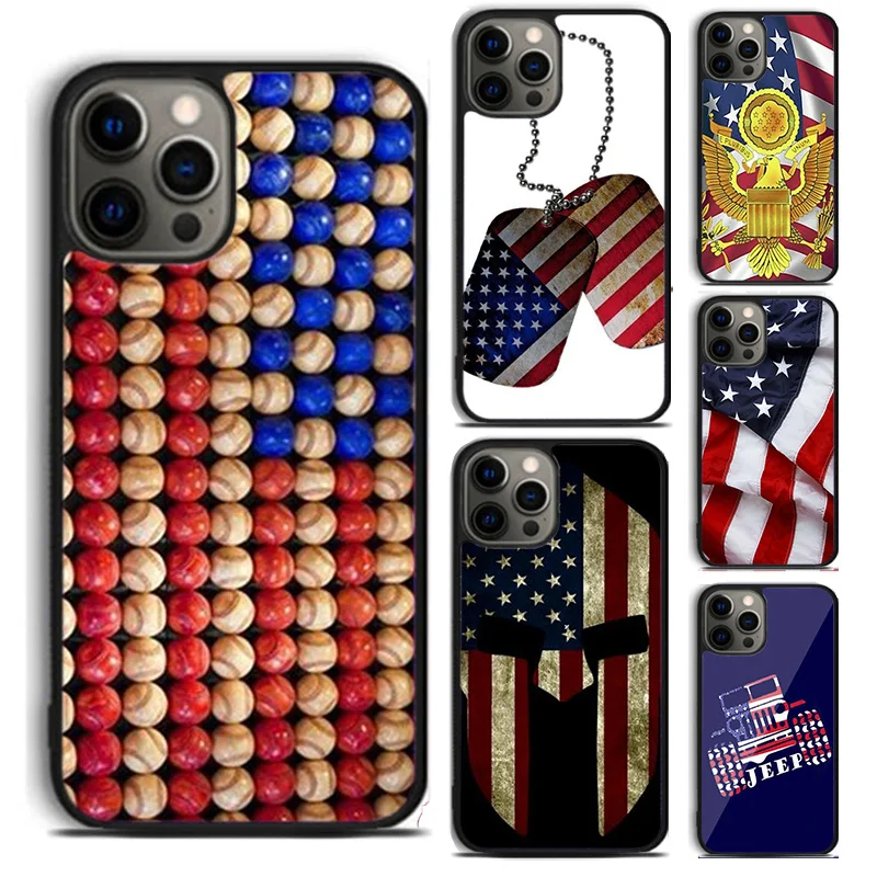 American Flag Made of Red White Blue Baseball phone Case For iPhone 16 15 14 Plus XR XS apple 16 11 12 13 mini Pro Max coque