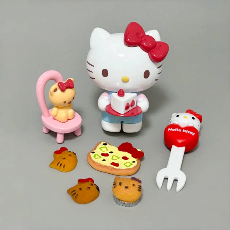 Cute Sanrio Hello Kitty Daily Life Series Collectible Anime Figure Model Dolls Tide Play Model Toy Desktop Ornaments Kids Gifts