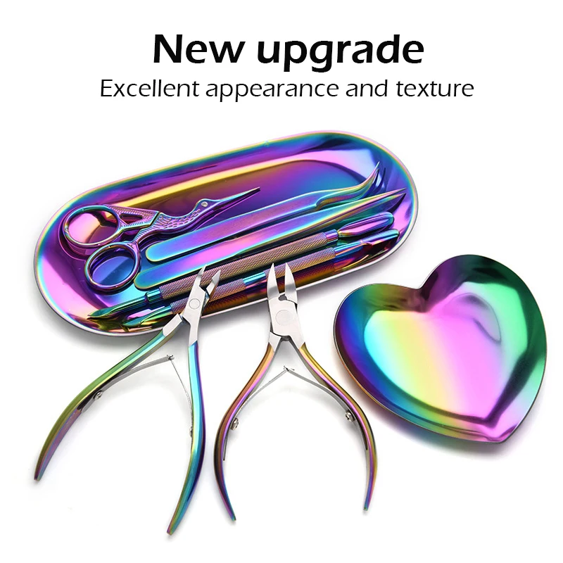 Nail Cuticle Scissors Stainless Steel Manicure Pedicure Tools Rainbow Dead Skin Scissor Nipper Clipper Tool