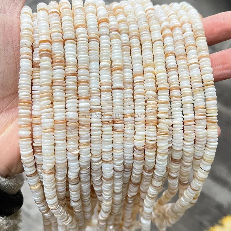 Natural White Shell Round Flat Beads Loose Spacer Slice Beads For Jewelry Making Diy Bracelet Necklace Earrings Accessory