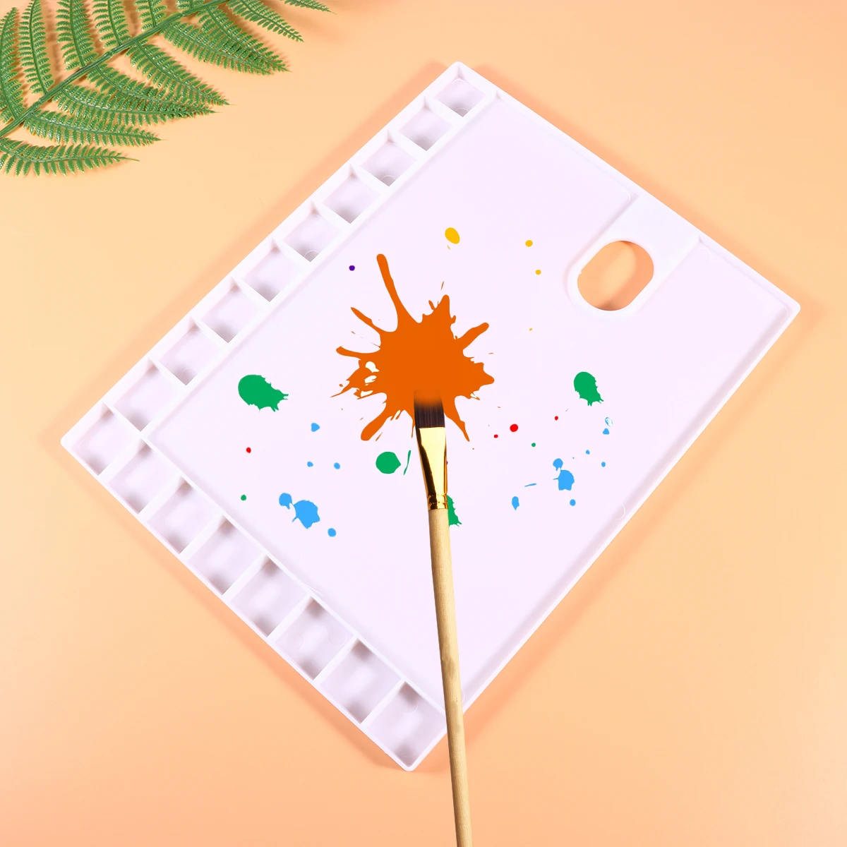 2개입 페인트 믹싱 팔레트 내구성 있는 플라스틱 17칸 사각형 아트 페인트 트레이 수채화 DIY 페인팅용 경량